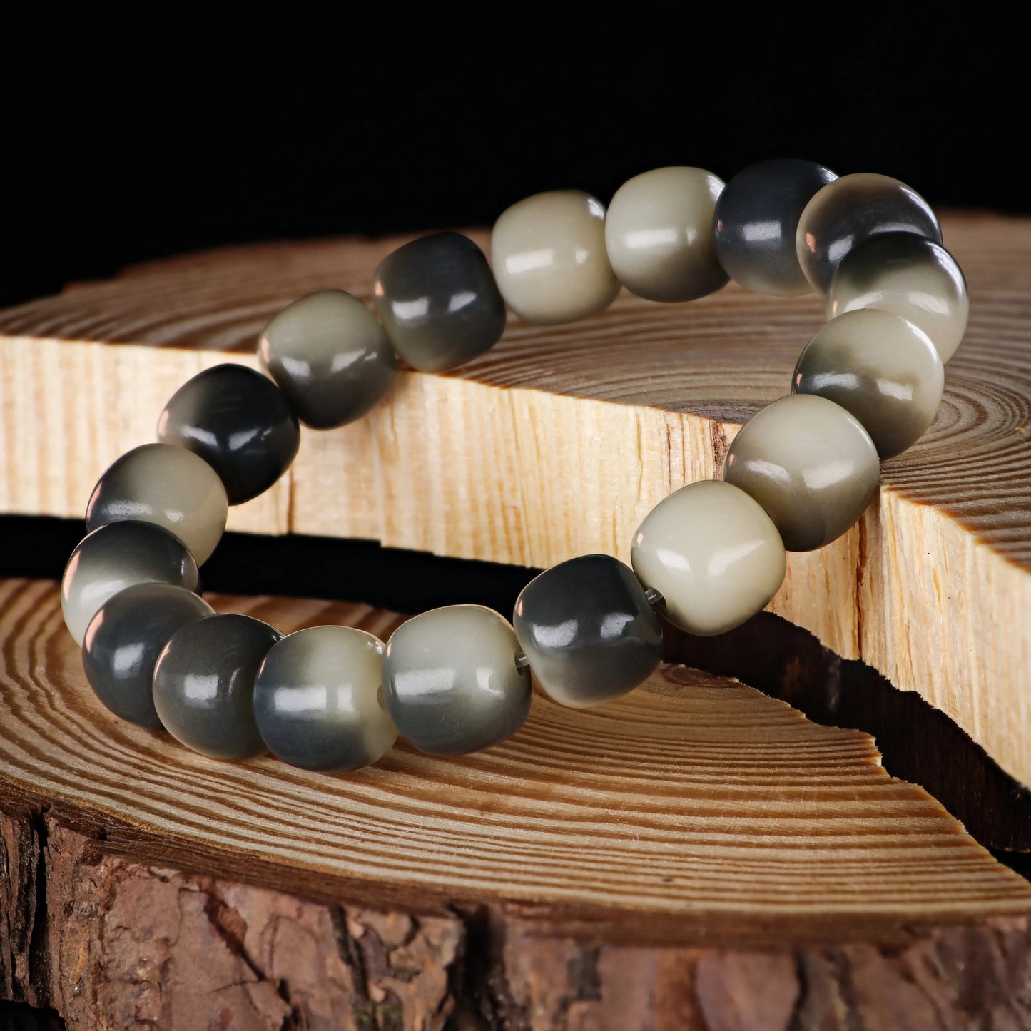 Beige-Dark Khaki Bodhi Bracelet