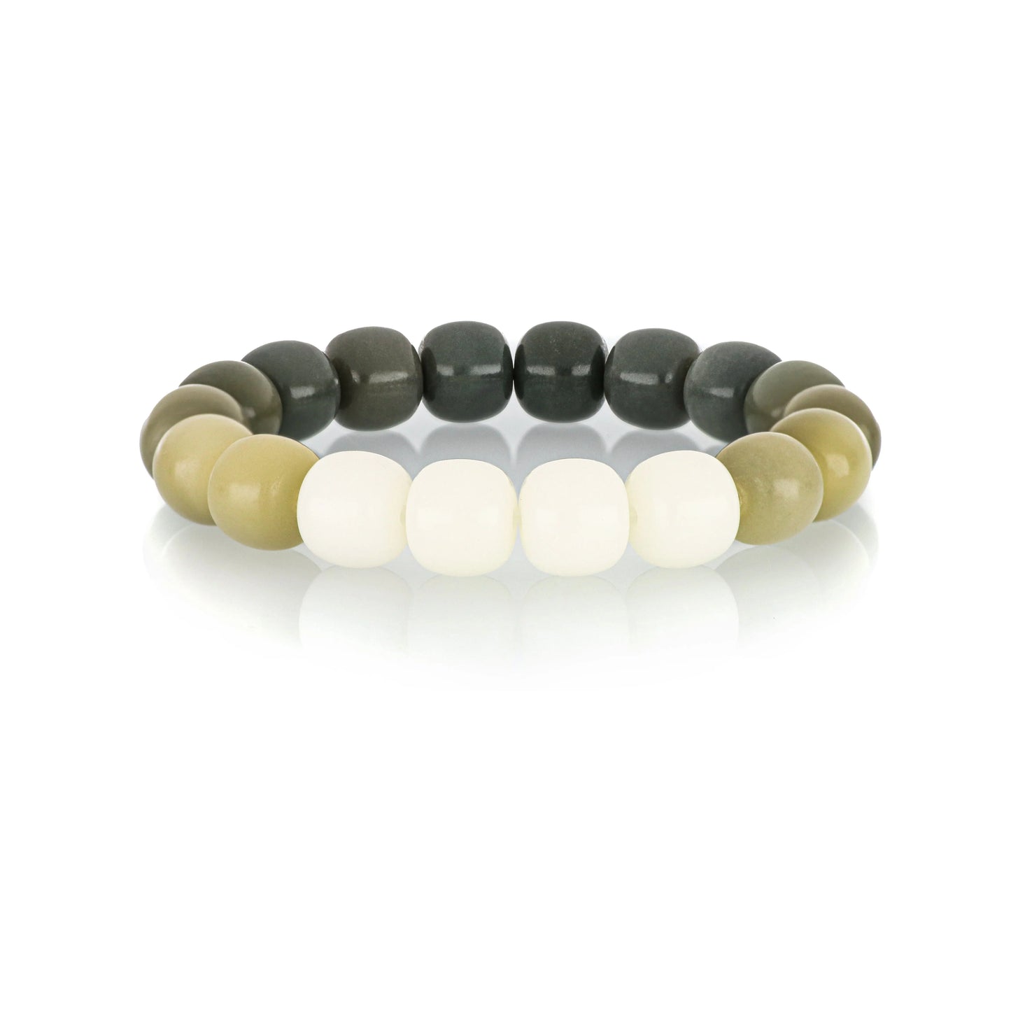 White to Dark Khaki Bodhi Bracelet